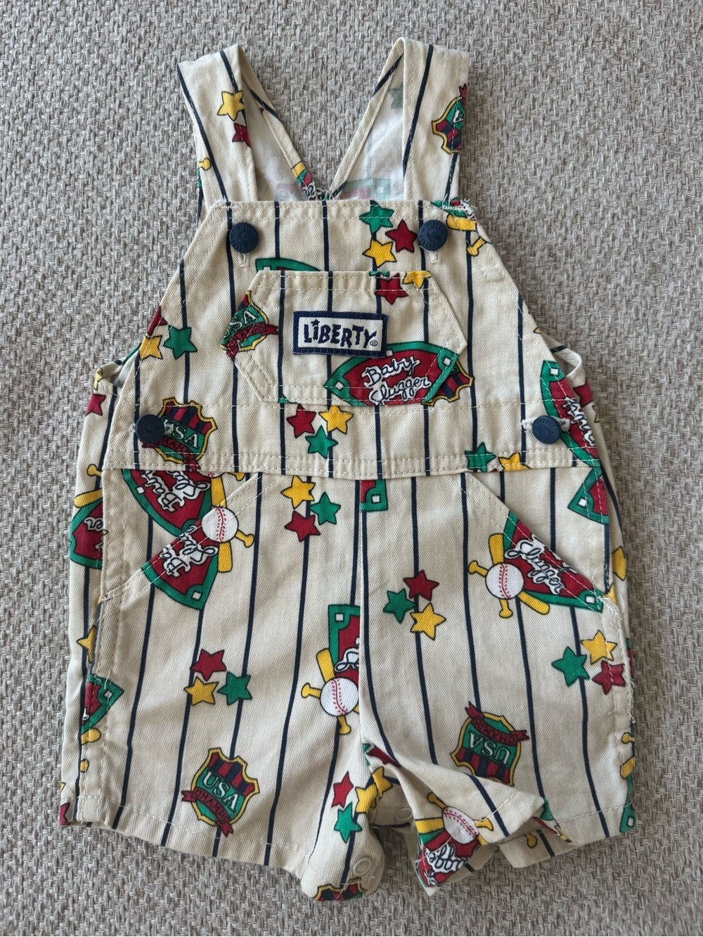 Vintage liberty baseball shortalls 12m